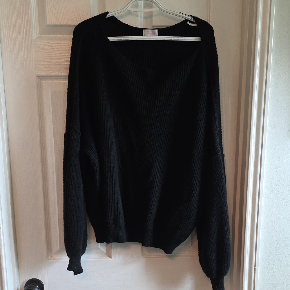 Pink Lily Black Sweater